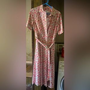 J Crew Belted Liberty Danjo Floral Size 2 Collared Lined Spring